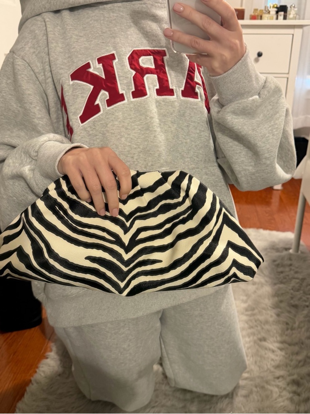Billini Zebra Print Large Clutch